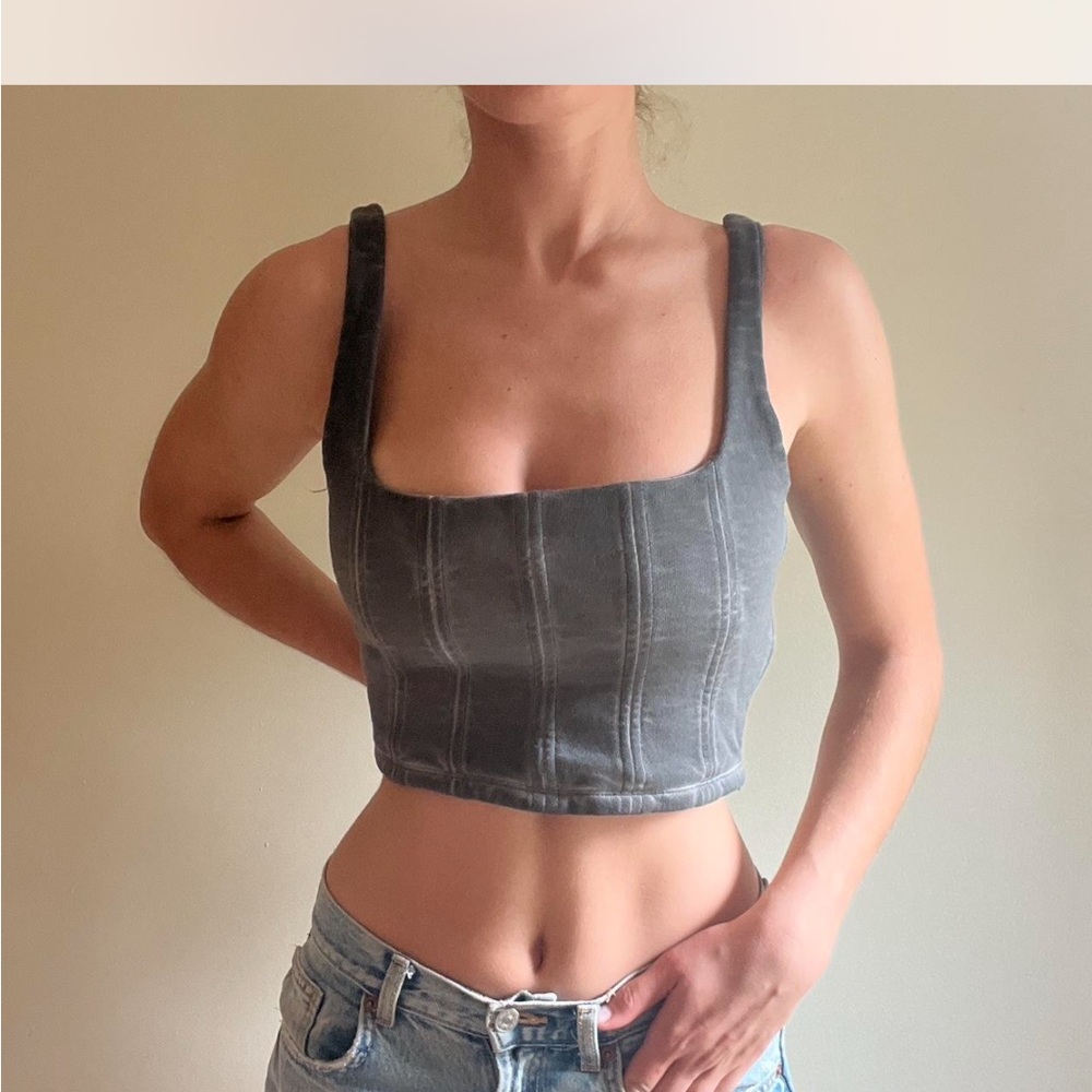 Gray corset Crop Top